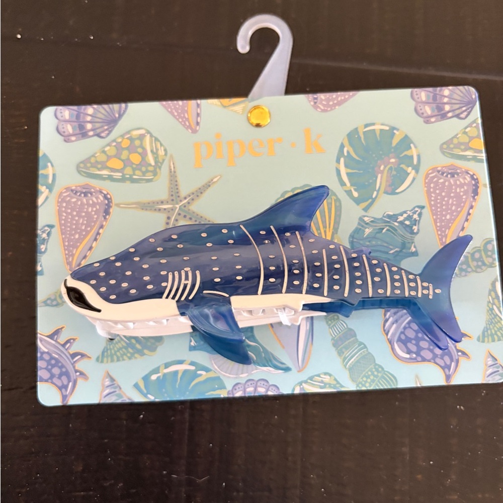piper·k Whale Shark Hair Clip - Navy & White